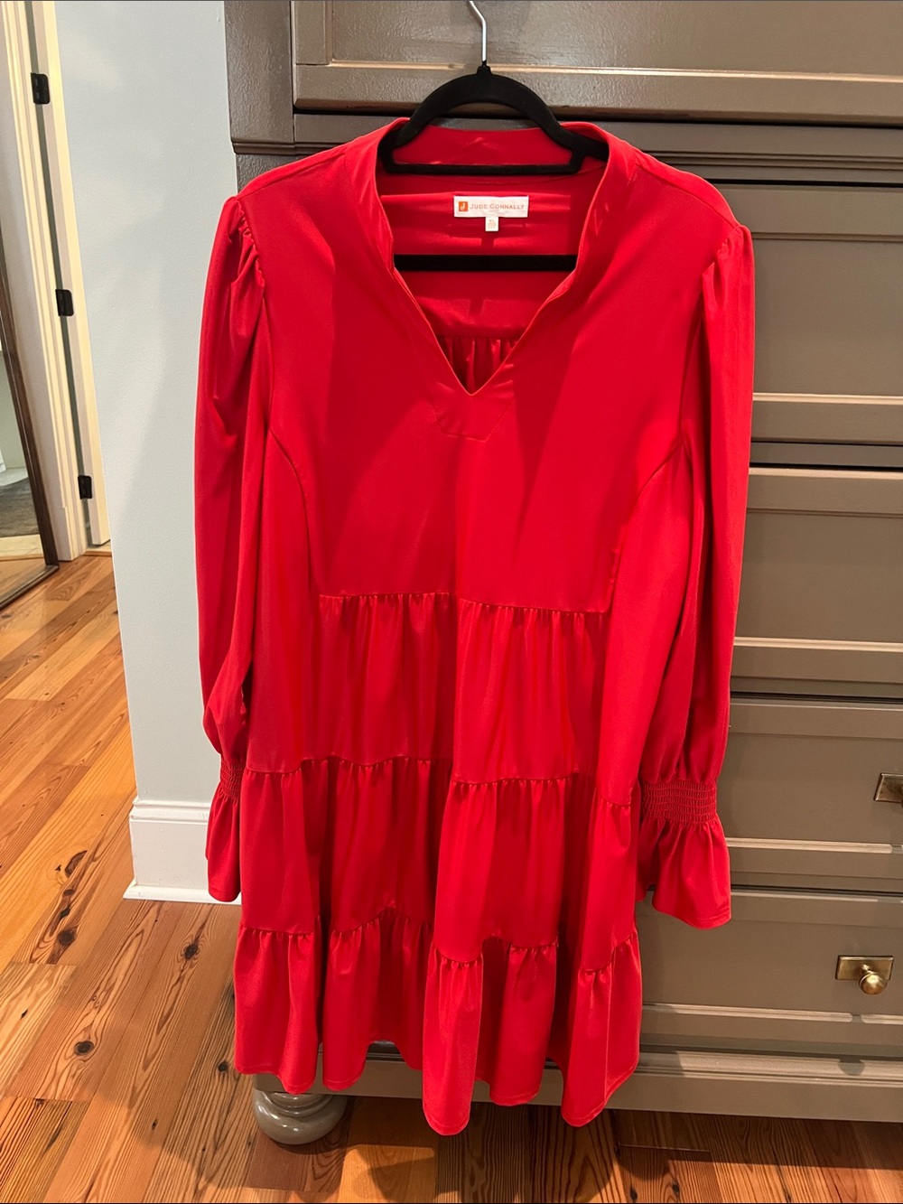 Jude Connally Red Tiered Dress – Size XL